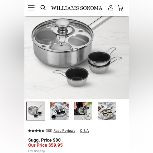 Williams Sonoma Demeyere Egg Poaching Pot w/ Lid - Picture 9 of 9